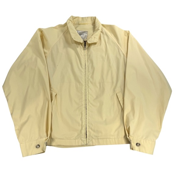 London Fog Other - Vintage 60s 70s London Fog Harrington Jacket Yellow Ivory Talon Zip Size 40 Reg